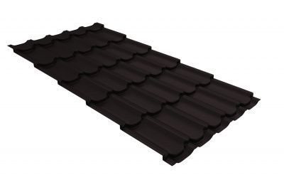 Металлочерепица Grand Line Kvinta Plus PurPro Matt RAL 9005 Черный