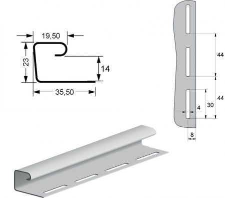 J-профиль Grand Line Classic Standart белый